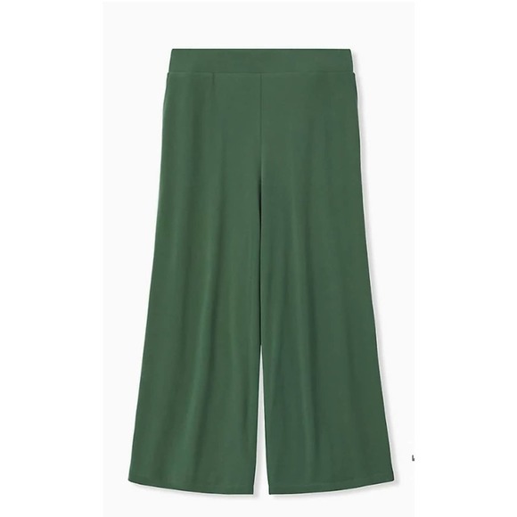TORRID Crop Pull-on Wide Leg Studio Knit Mid-Rise Pant Green Size 2x - Picture 2 of 16